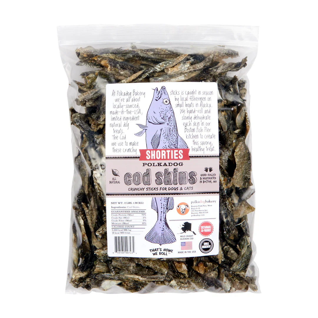 Polkadog Cod Skin Jerky Shorties (2oz) - Dog Treats - The Family Pet