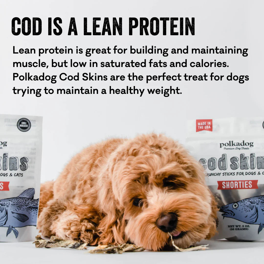 Polkadog Cod Skin Jerky Shorties (2oz) - Dog Treats - The Family Pet