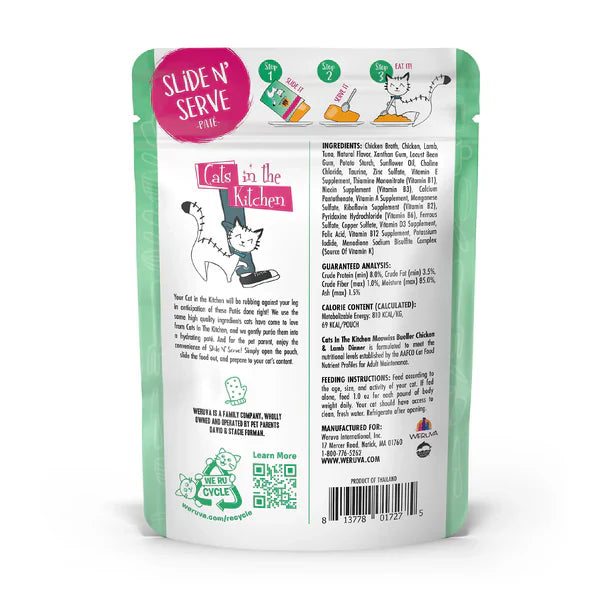 Cats in the Kitchen Paté Slide N' Serve Meowiss Bueller Chicken & Lamb Dinner in a Hydrating Purée (3oz) - Cats in the Kitchen Wet Cat Food - The Family Pet