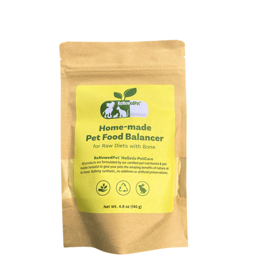 HOME - MADE PET FOOD SUPPLEMENT *For Raw Recipes WITH Bone* - Health Products 4 All - ReNewedPet - 1 PACKAGE (5 OZ.) ($7.79/oz.) - FOODSUPPSMWBONE