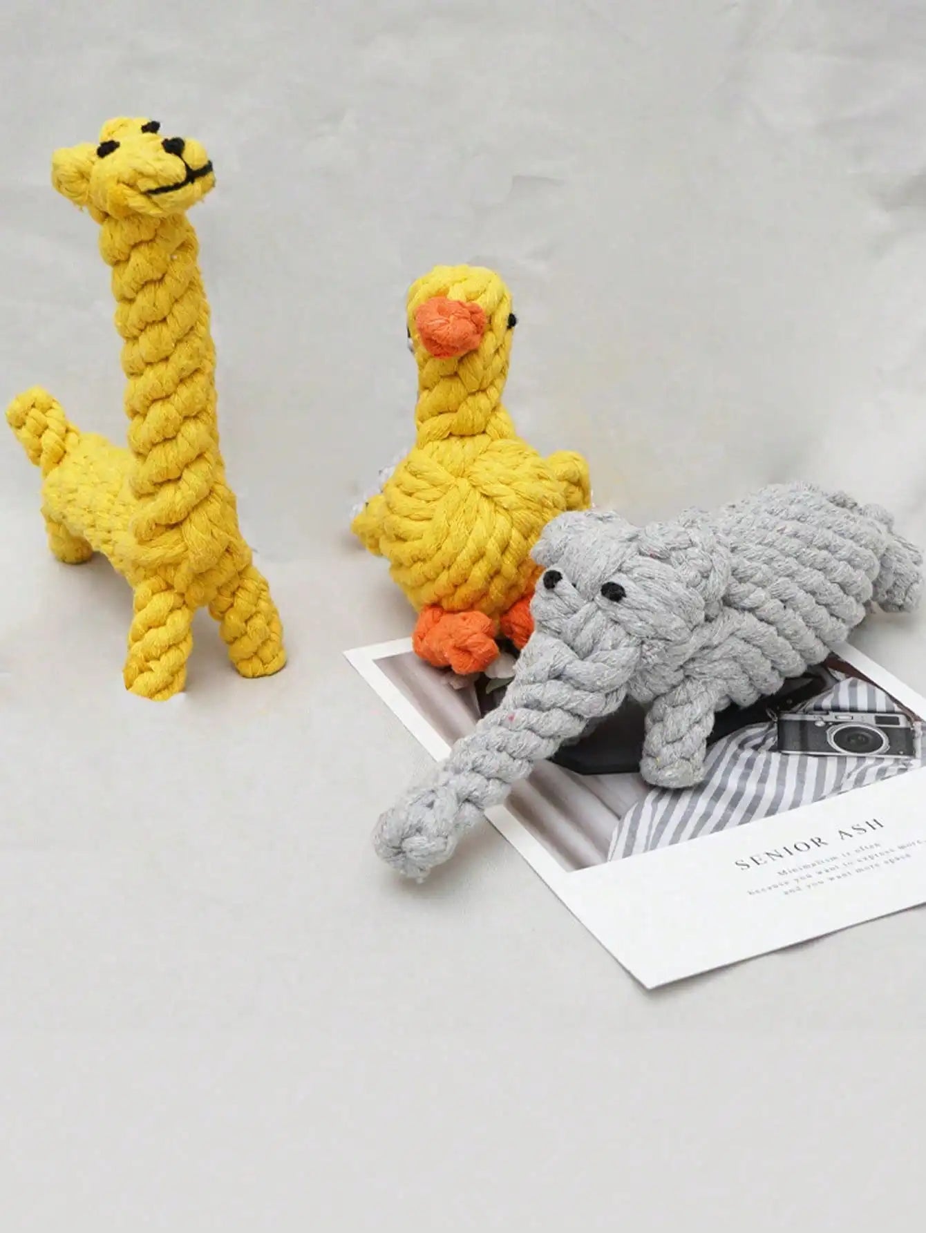Hand-Woven Cotton Rope Dog Toy - Teeth Resistant Natural Chew