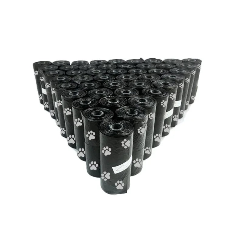 Pet Poop Bags Disposable Dog Perros Waste Bag Bulk Poop 5 Roll(75Pcs) Bags with Paw Prints Clean Pick Up Tools Pet Items - Purrfect Pet Kingdom