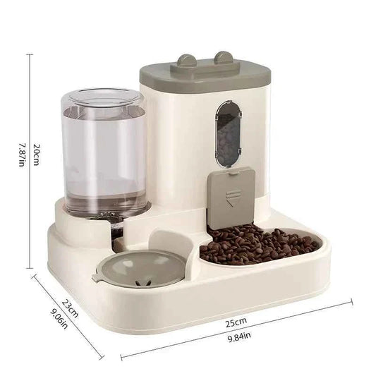 2-in-1 Automatic Pet Food and Water Dispenser for Cats Dogs