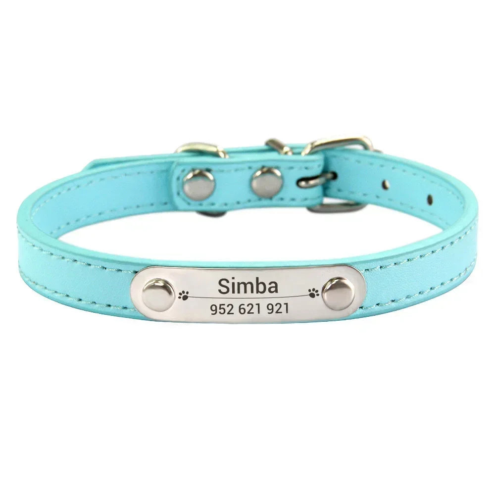 Personalized Dog Collar - Engraved ID Leather Collar