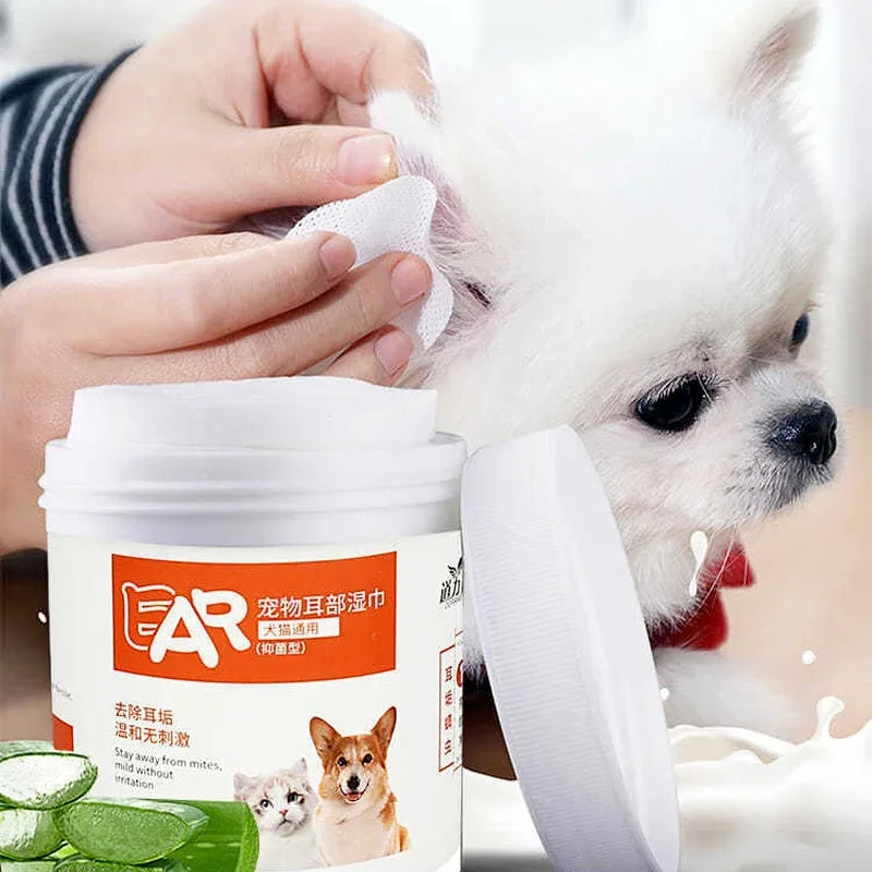 Pet Eye Wipes 130 Pcs Dog Cat Tear Stain Remover 4oz ๐๏ธ
