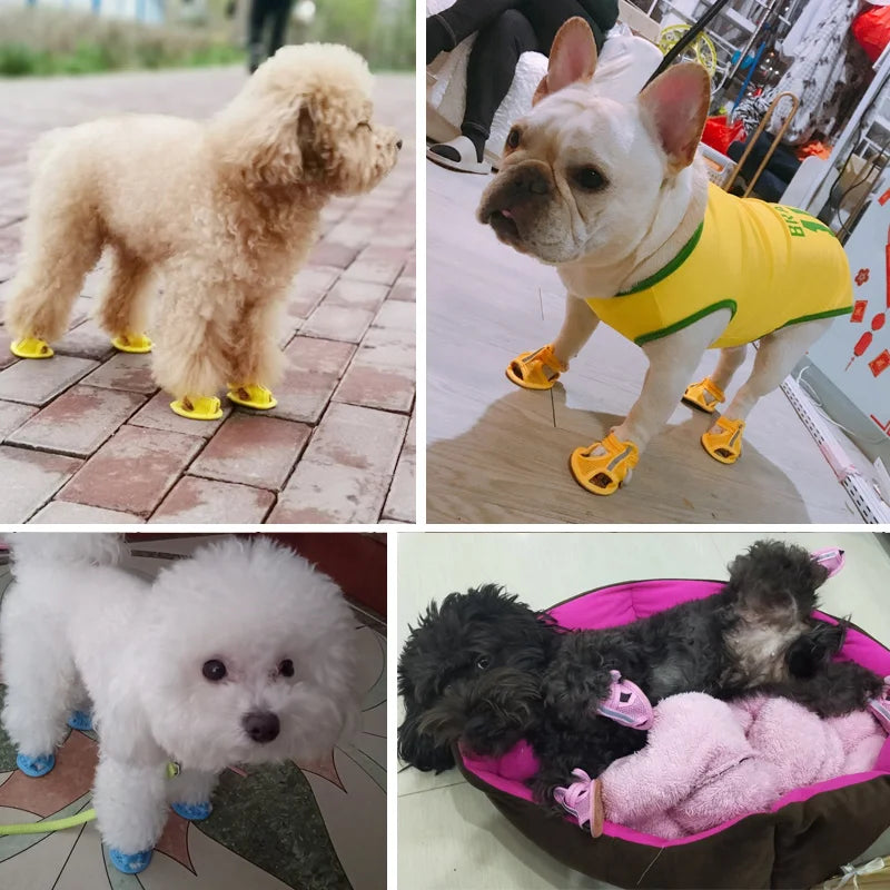 Summer Dog Shoes for Small Dogs - Breathable Reflective Outdoor Sandals