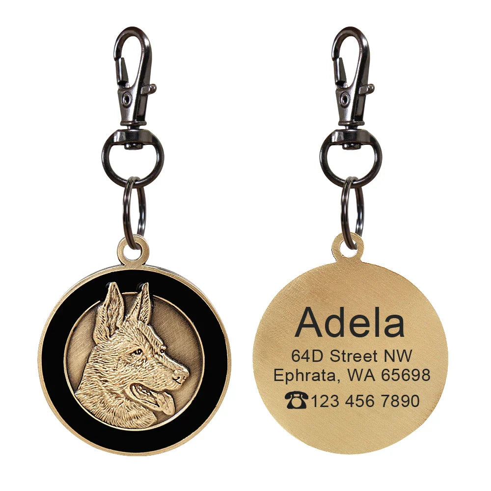 Personalized Dog ID Tag - Custom Engraved Nameplate for All Breeds