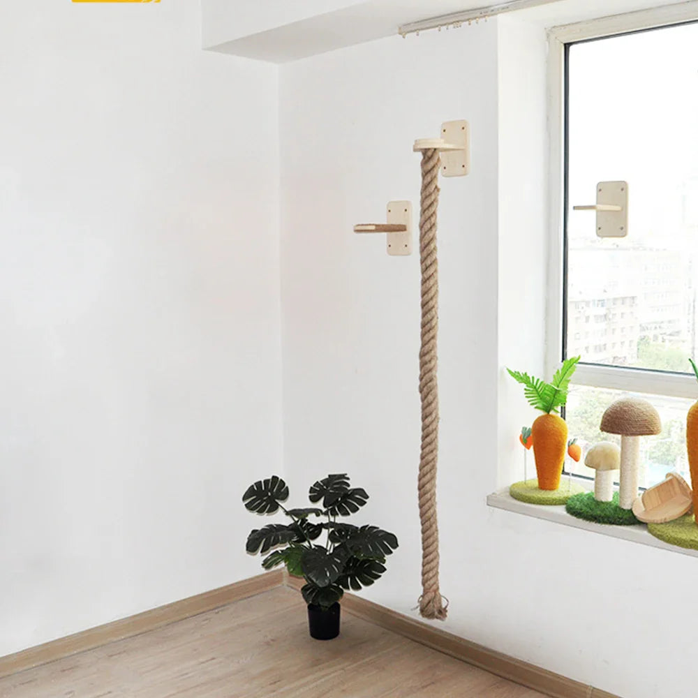 š§ Franklin's Pick: Wall-Mounted Cat Climbing Rope - Ultimate Space-Saving Vertical Playground
