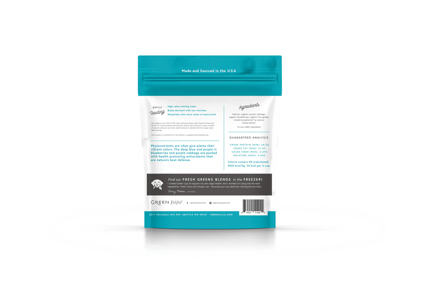 Green Juju Freeze Dried Salmon Blue Whole Food Bites (7.5OZ) - Freeze Dried Treats - The Family Pet