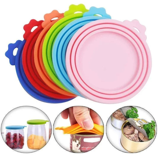 Dog Cat 3-in-1 Silicone Food Can Cover