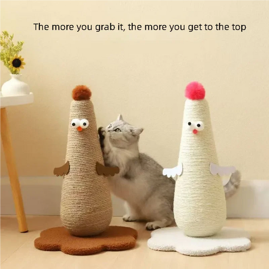 Sisal Cat Scratching Tower - Vertical Climbing Tree with Cozy House