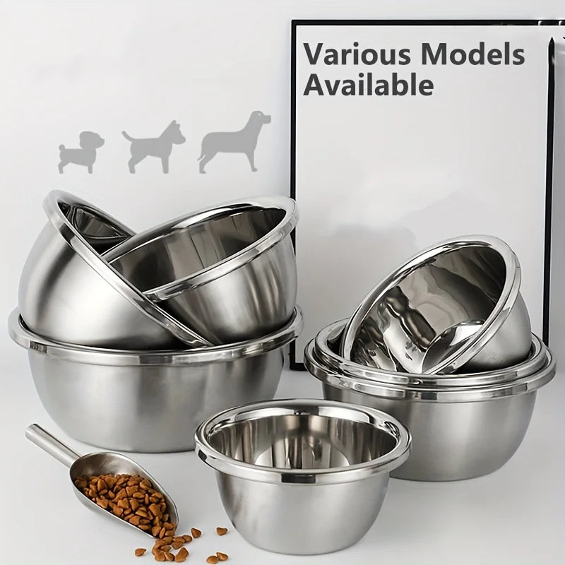 Large Stainless Steel Dog Bowls - Premium Metal Durable Food Water Dishes