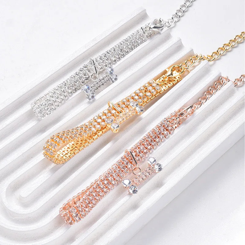 Crystal Rhinestone Pet Collar - Luxury Bling for Your Star