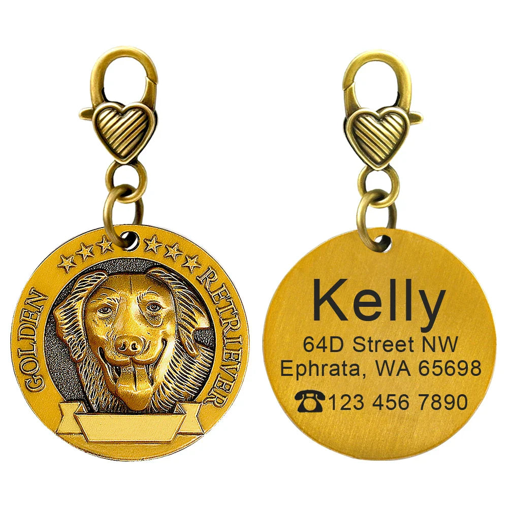 Personalized Dog ID Tag - Custom Engraved Nameplate for All Breeds