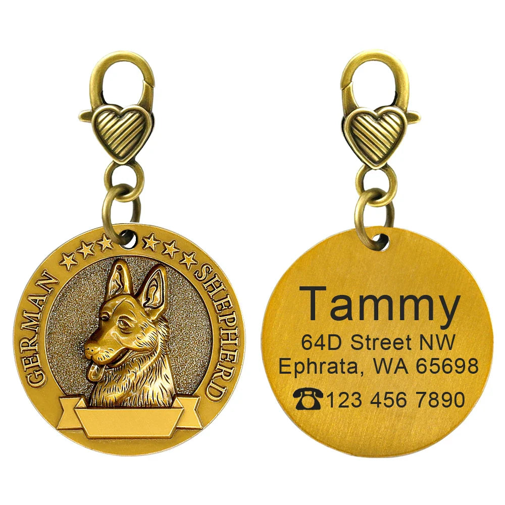 Personalized Dog ID Tag - Custom Engraved Nameplate for All Breeds