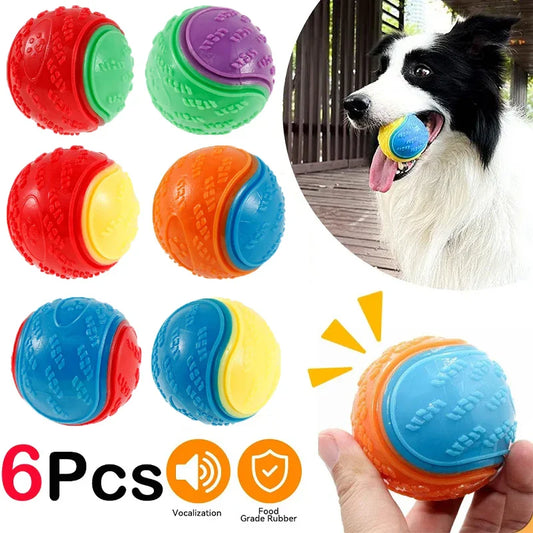 Dog Toy 6-Pack Squeaky Ball Chew Set