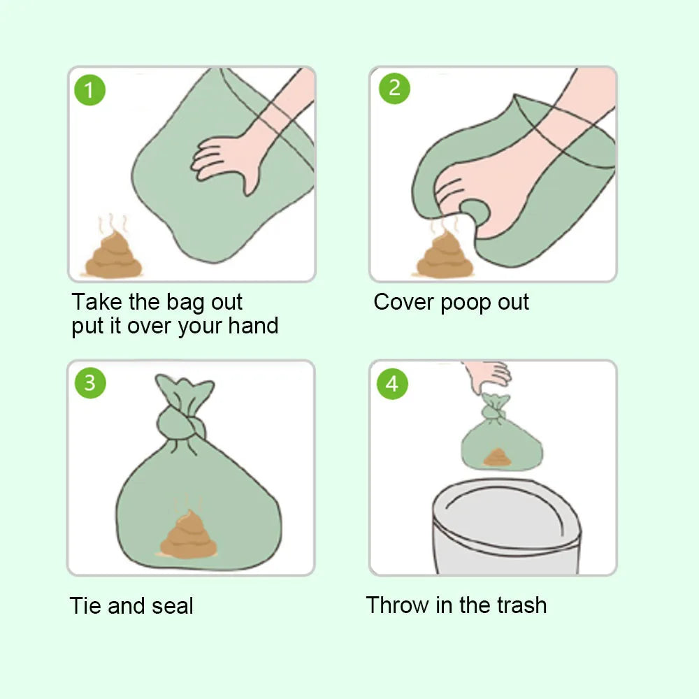 Pet Cat Dog Poop Bags Disposable Dog Waste Bags Bulk Poop Bags Dispenser biodegradable Bag Outdoor Home Clean Refill Garbage Bag - Purrfect Pet Kingdom