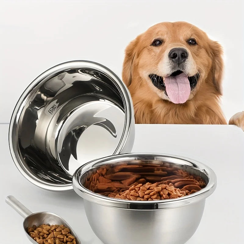 Large Stainless Steel Dog Bowls - Premium Metal Durable Food Water Dishes