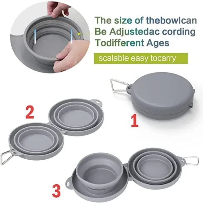 Portable Collapsible Silicone Dog Bowl Travel 🥣