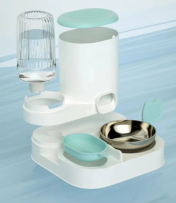 Cat Bowl Automatic Feeder - Water Dispensers Integrated Food Basin for Dogs