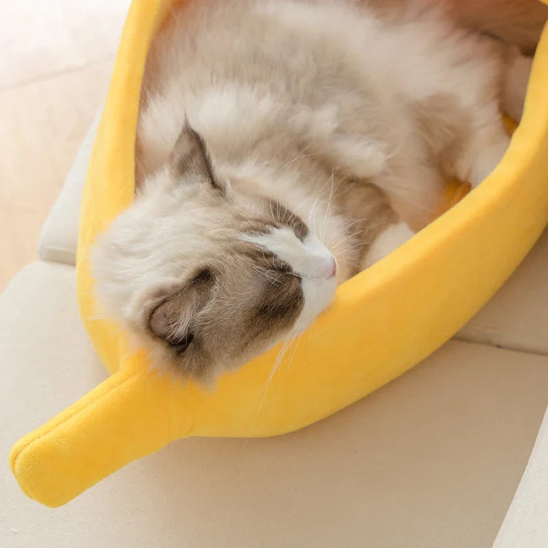 Banana Cat Bed House – Cute & Cozy Cat Hideaway - WTN Essentials