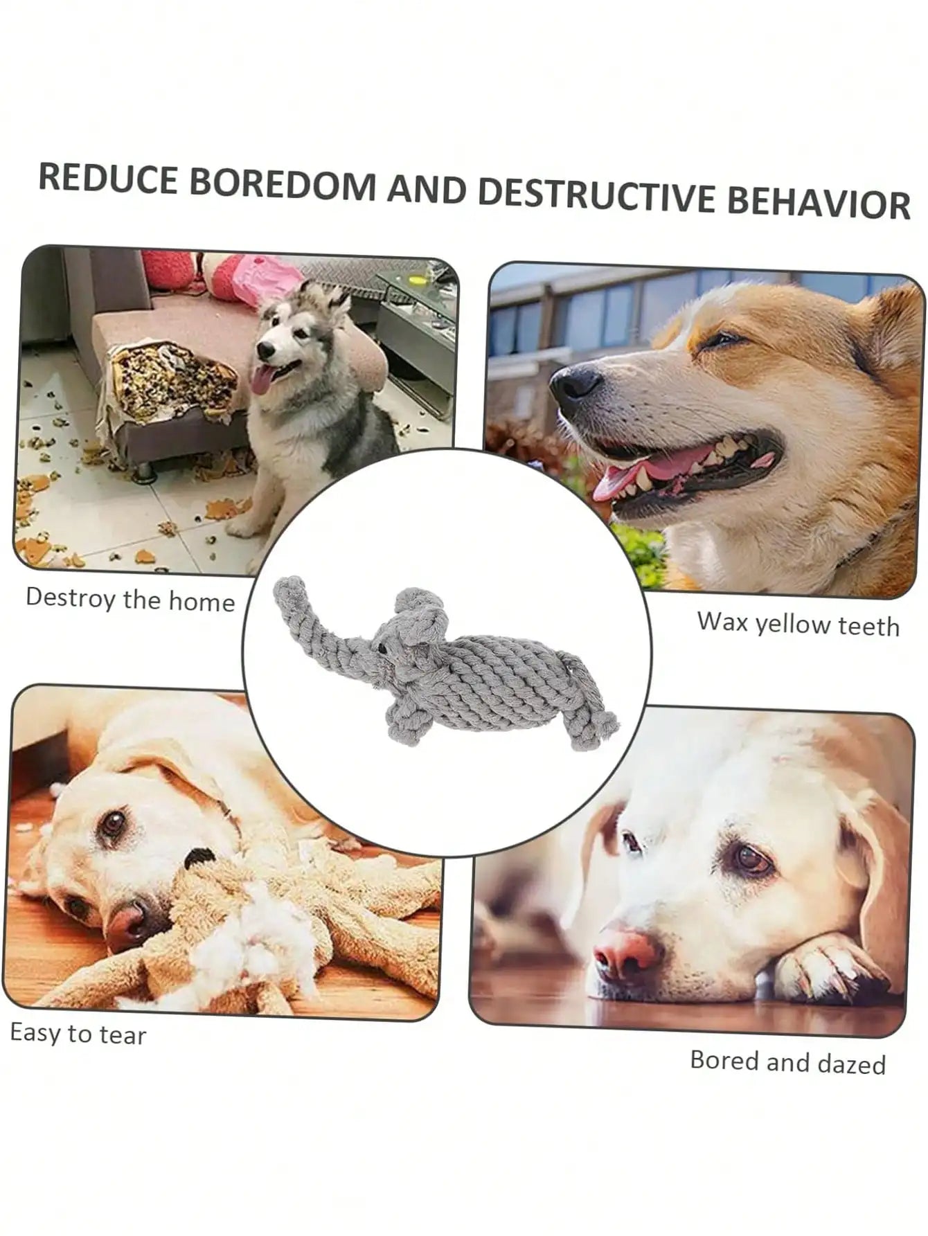 Hand-Woven Cotton Rope Dog Toy - Teeth Resistant Natural Chew