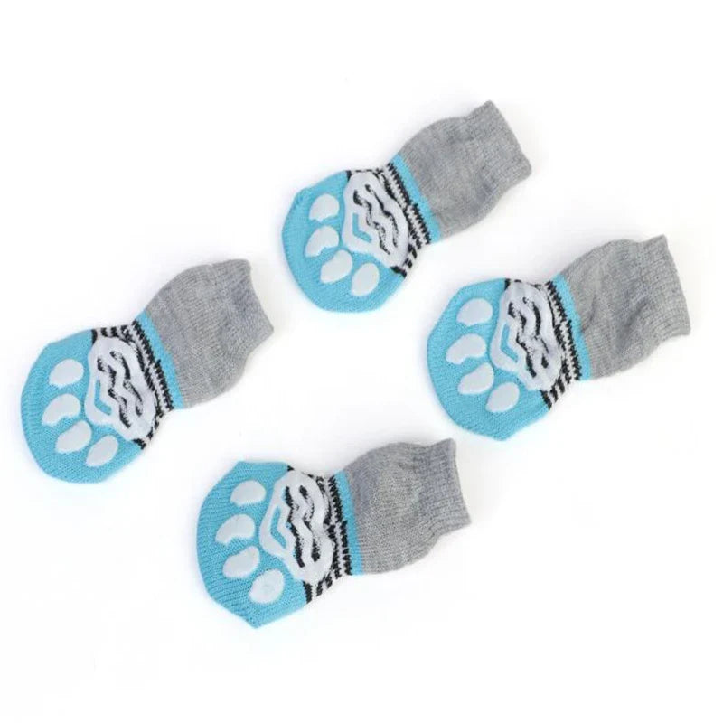 Pet Knit Sock Slippers - 4-Piece Non-Slip Indoor Boots for Small Dogs & Cats