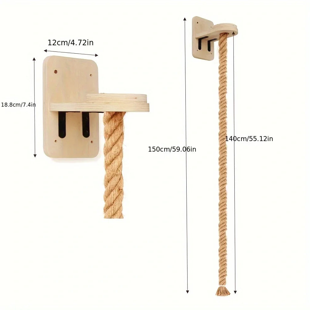 š§ Franklin's Pick: Wall-Mounted Cat Climbing Rope - Ultimate Space-Saving Vertical Playground