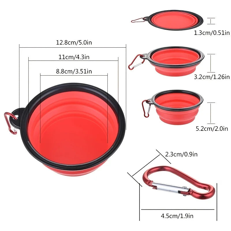 Portable Pet Food Bowl - Collapsible Silicone Travel Water Food Bowl