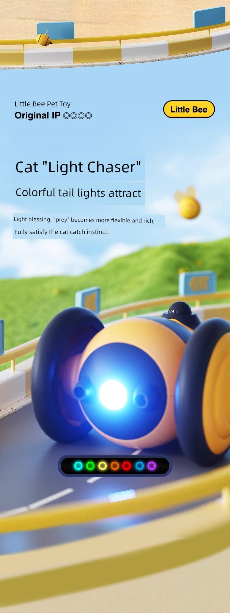Smart Electric Cat Toy - Little Bee Running Car Teaser