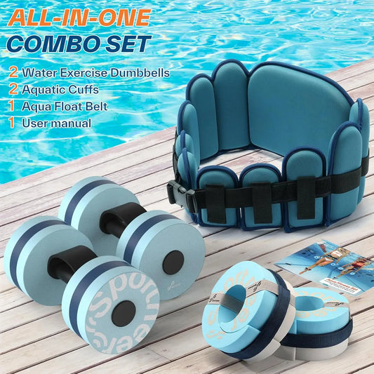 6-Piece Aqua Fitness Set – Swim Belt, Ankle Weights & Water Exercise Equipment for Pool Therapy