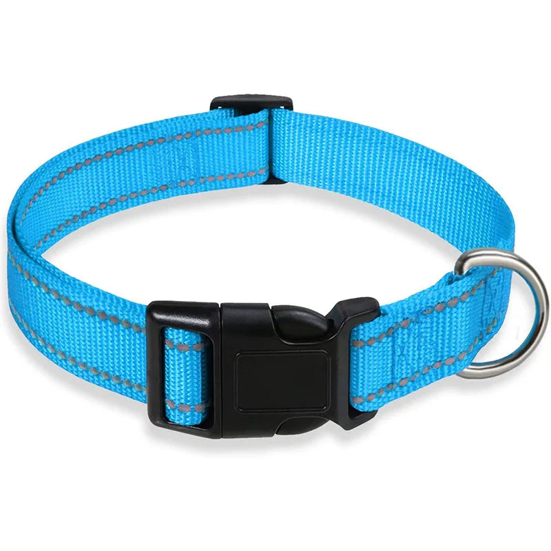 Dog Collar Reflective Nylon Safety Adjustable 🦺