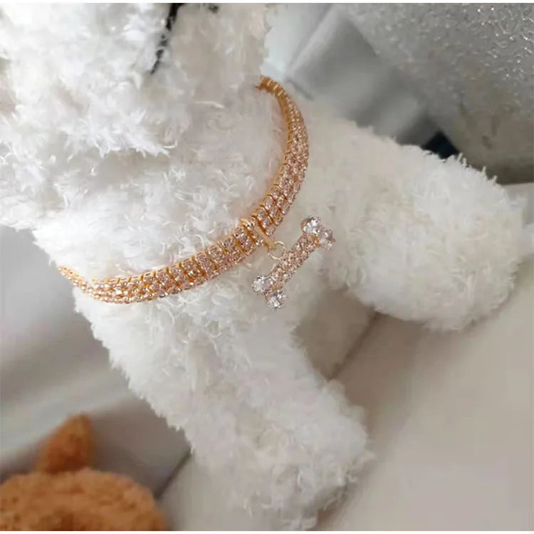 Crystal Rhinestone Pet Collar - Luxury Bling for Your Star
