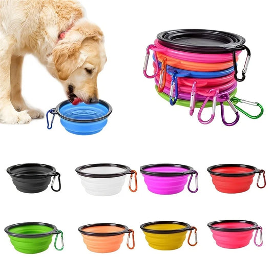 Portable Pet Food Bowl - Collapsible Silicone Travel Water Food Bowl