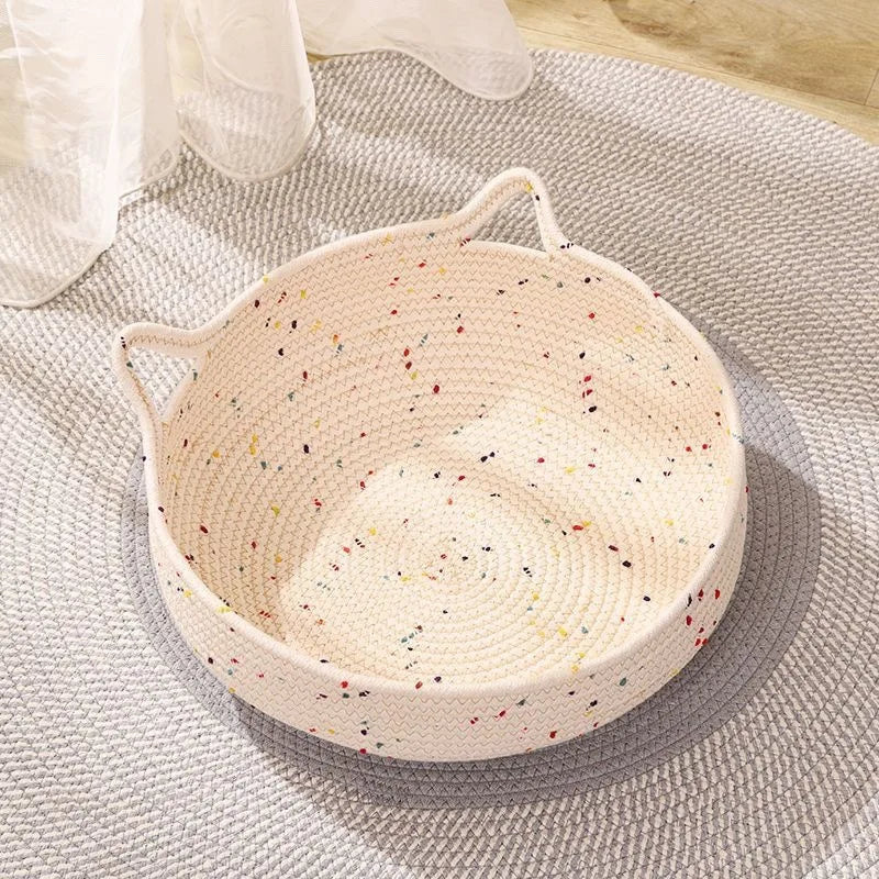 Summer Cat Bed Deep Sleep Comfort - Tent Cave Nest Indoor Mat Basket