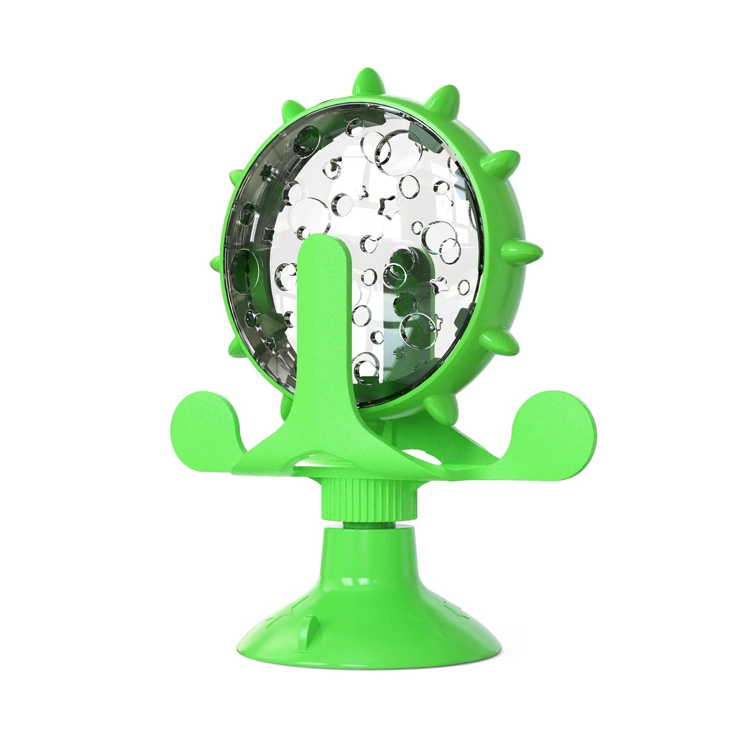 Ferris Wheel Suction Cup Toy - Slow Feeder with Bell for Small Dogs & Cats