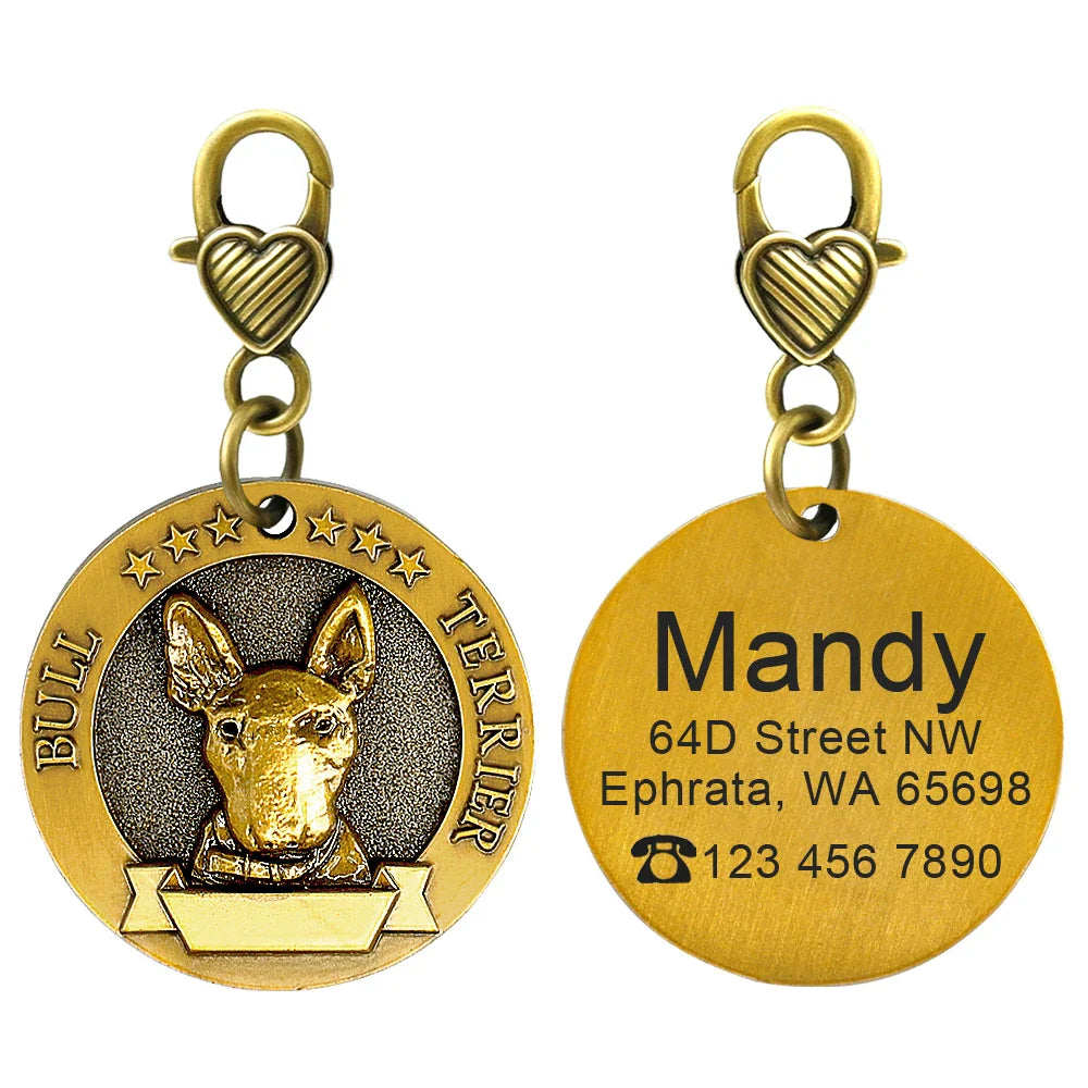 Personalized Dog ID Tag - Custom Engraved Nameplate for All Breeds