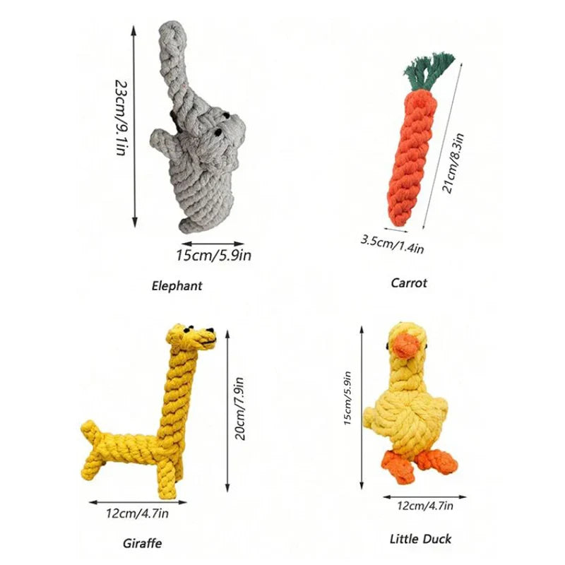 Hand-Woven Cotton Rope Dog Toy - Teeth Resistant Natural Chew