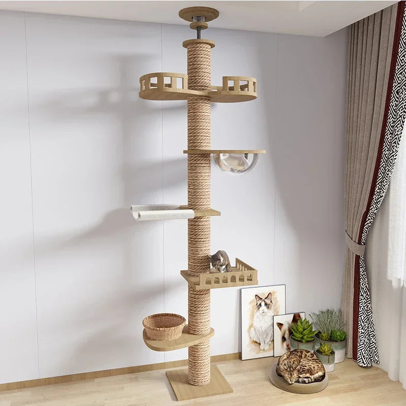 Multi Layer Solid Wood Cat Climbing Frame ๐ฑ