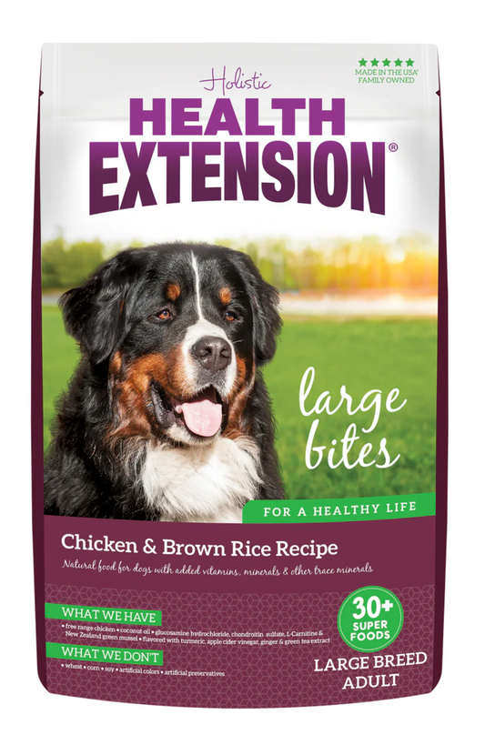 Health Extension All Life Stages Large Bites Chicken and Brown Rice Dog Food (30lb) - Health Extension Dry Dog Food - The Family Pet