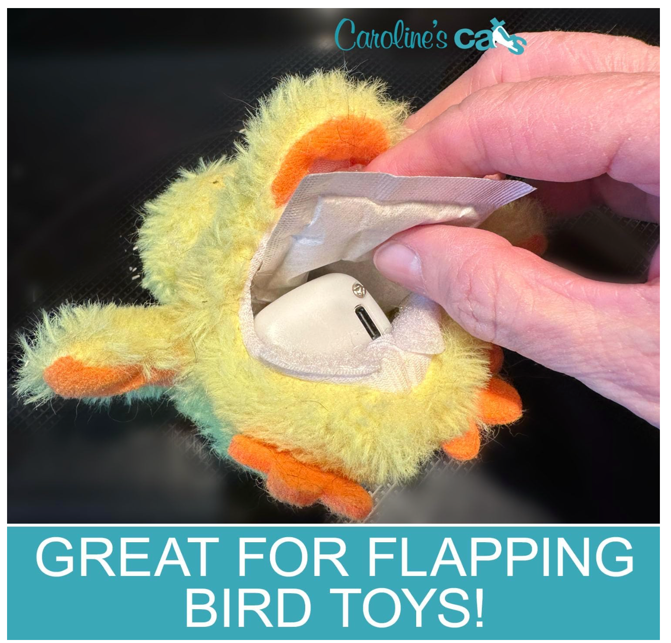 Caroline's Cats Organic Catnip Packets for Cat Toys – Refill Pouches for Flapping Bird, Flopping Fish, and More, 10 Tea Bags