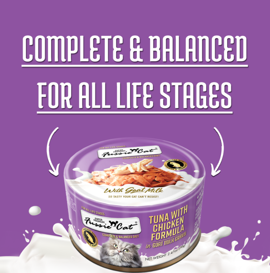 Fussie Cat Tuna with Chicken Formula in Goat Milk Gravy (2.47oz) - Wet Cat Food - The Family Pet