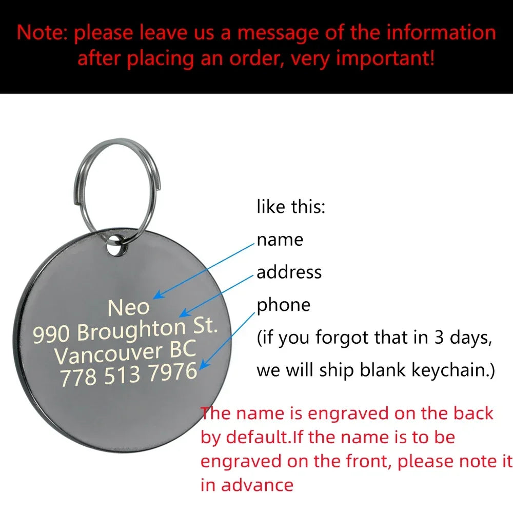 Custom Pet ID Tag - VIP Engraved Safety Nameplate