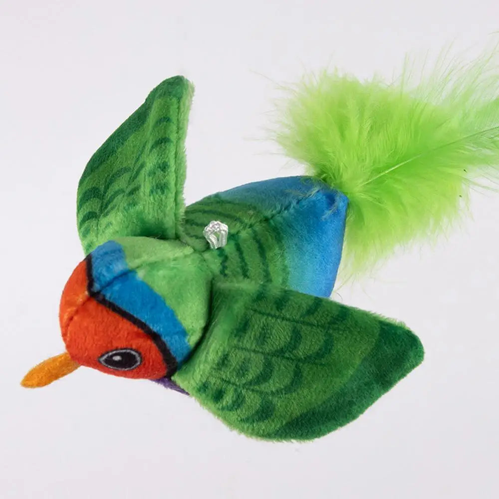 Flapping Bird Cat Toy Chirping Realistic Interactive Flying ๐ฑ