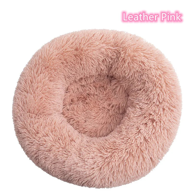 Super Soft Pet Cat Bed - Plush Donut Calm Bed Washable Sleeping Artifact