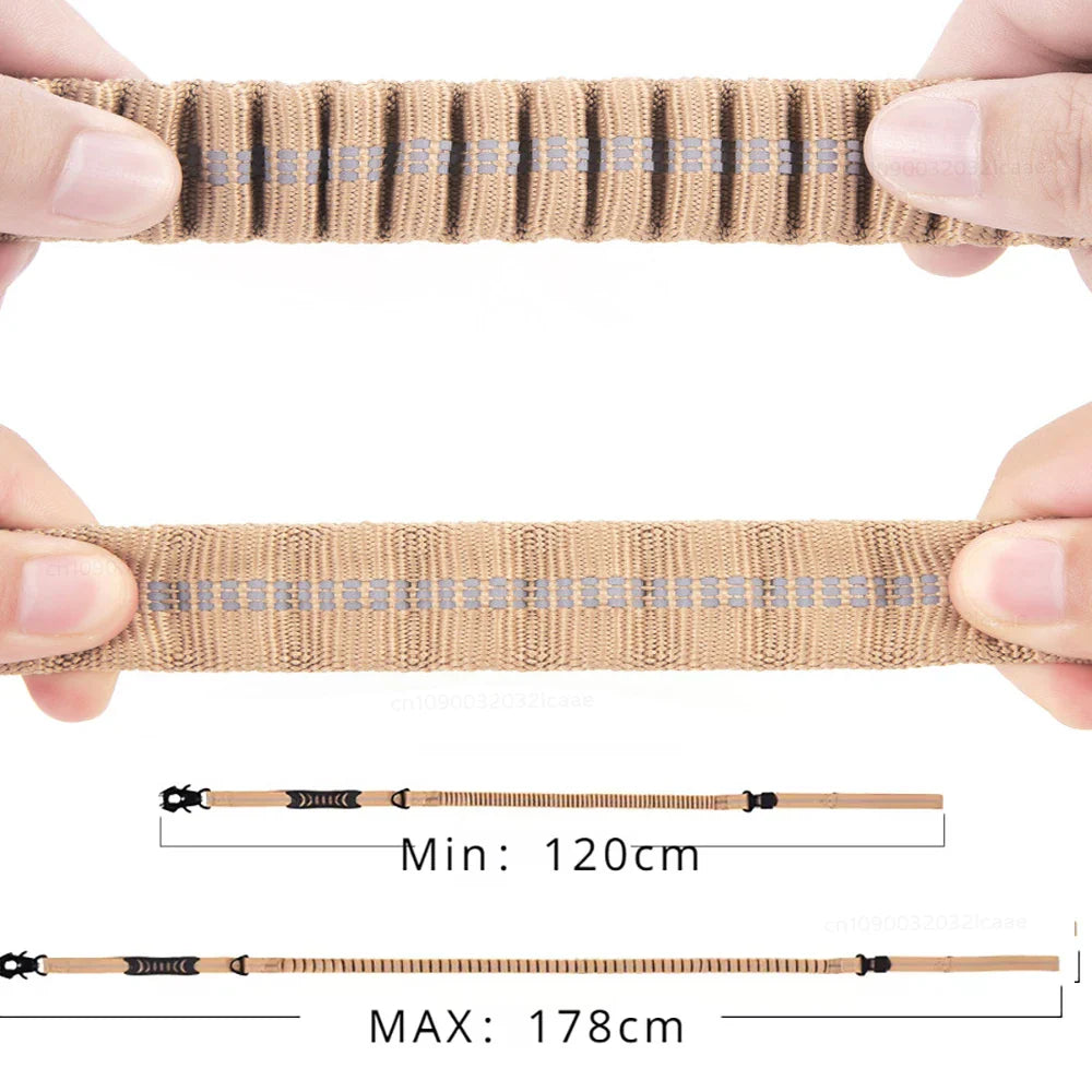 Heavy Duty Dog Leash for Large Dogs Shock Absorbing Bungee Tactical Dog Leash with 2 Padded Handle Strong No Pull Dog Leash