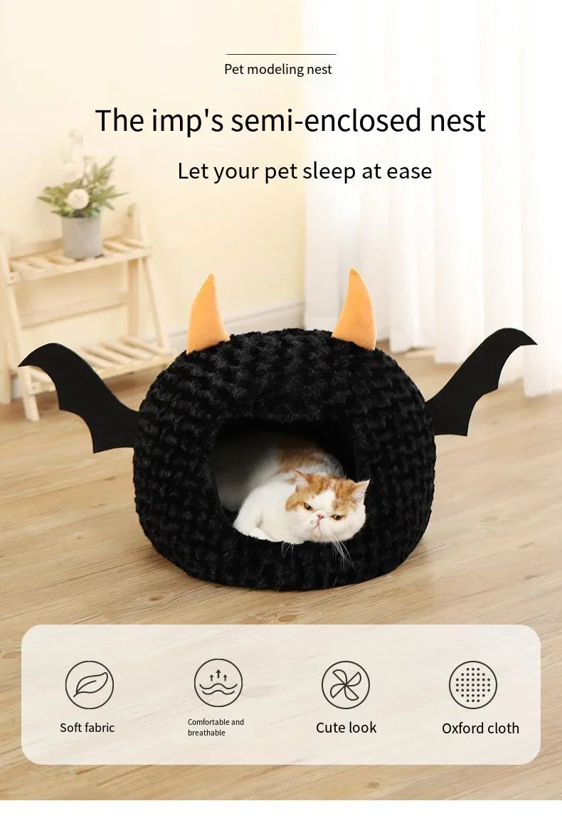 Halloween Bat Pet Cave Bed - Cozy Fall & Winter Warmth - Purrfect Pet Kingdom
