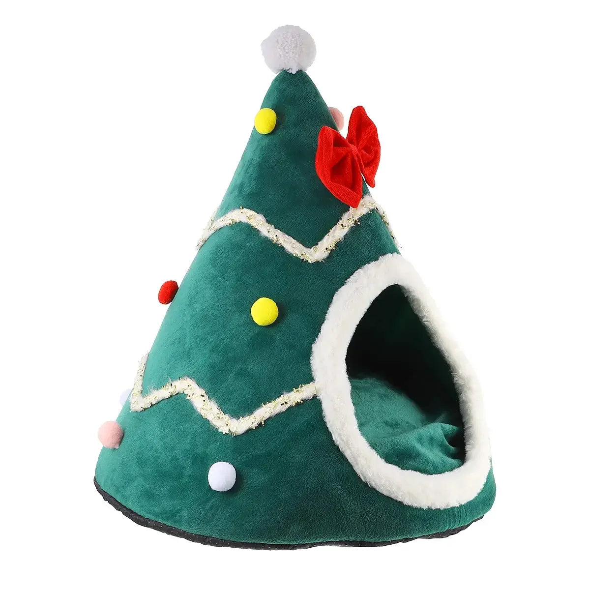 Christmas Cozy Cat House - Winter Warm Basket for Small Dogs Puppy Mat