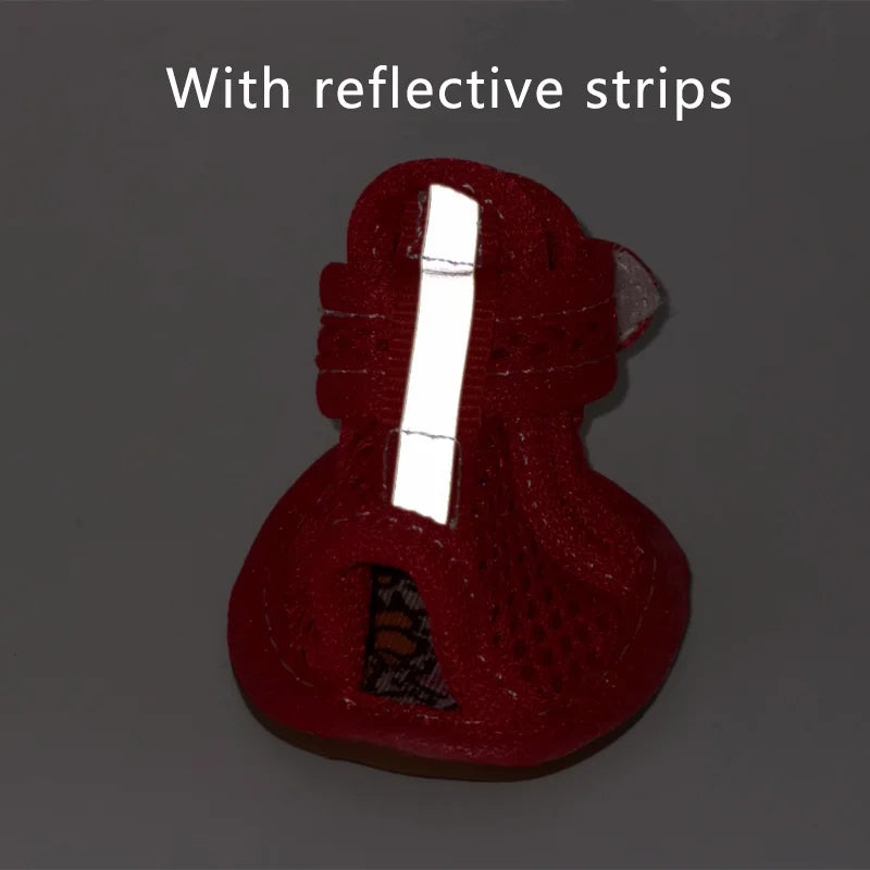 Summer Dog Shoes for Small Dogs - Breathable Reflective Outdoor Sandals