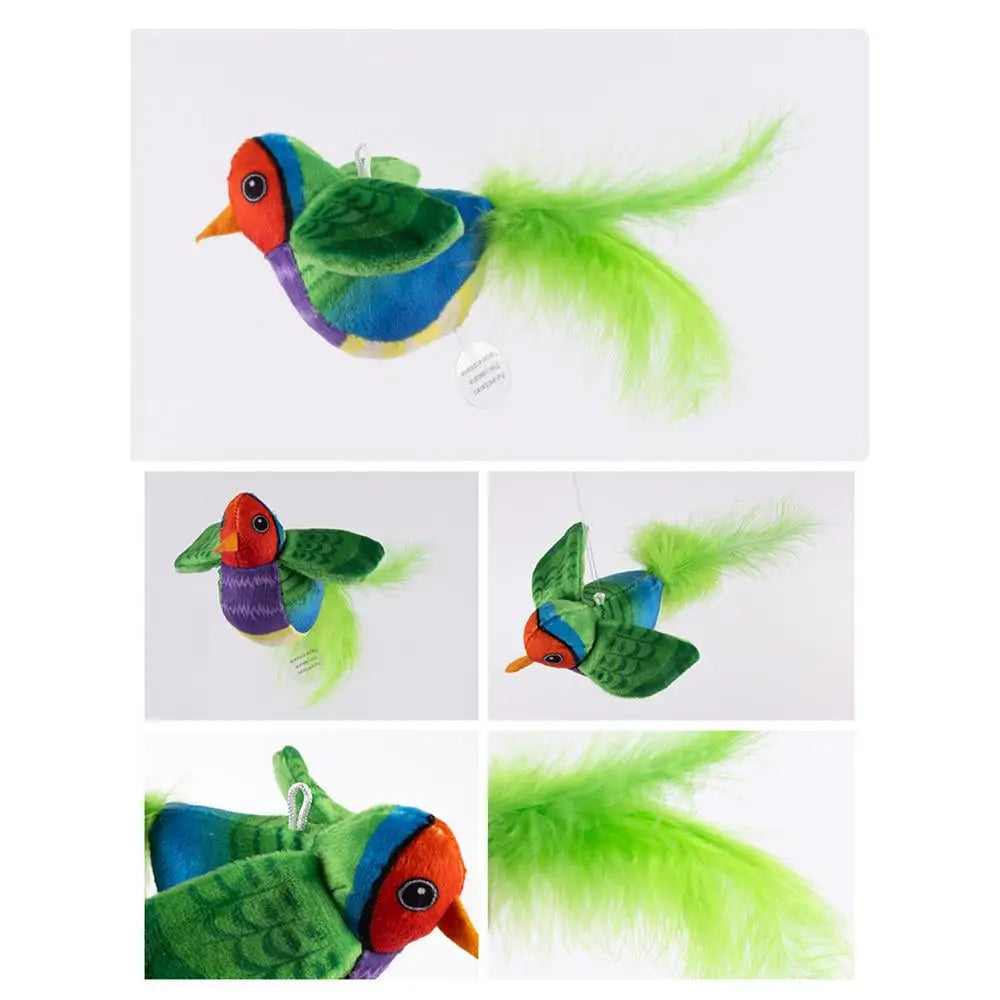 Flapping Bird Cat Toy Chirping Realistic Interactive Flying ๐ฑ